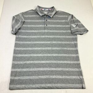 PUMA Mens Golf Polo Shirt Striped Short Sleeve Performance Stretchy Top Medium